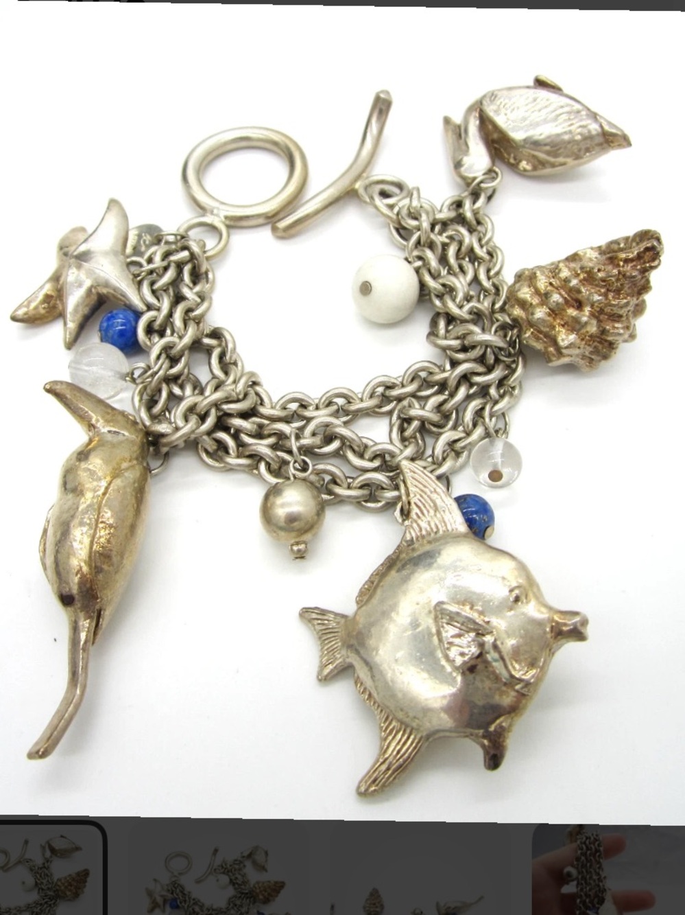Vintage Sea Creature Bracelet 116 grams Sterling Silver